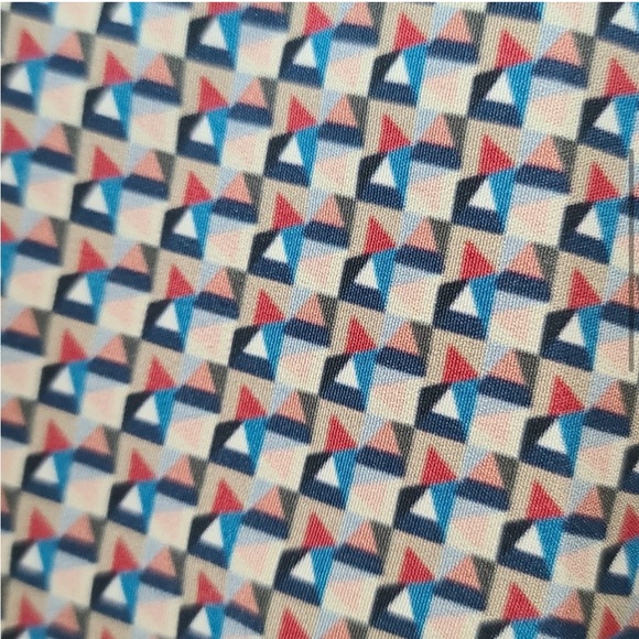 Vince 100% Silk Border Print Drawstring Shorts Coastal Blue - Size Small - Picture 5 of 12